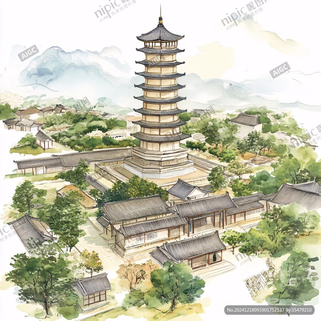 文筆塔插畫
