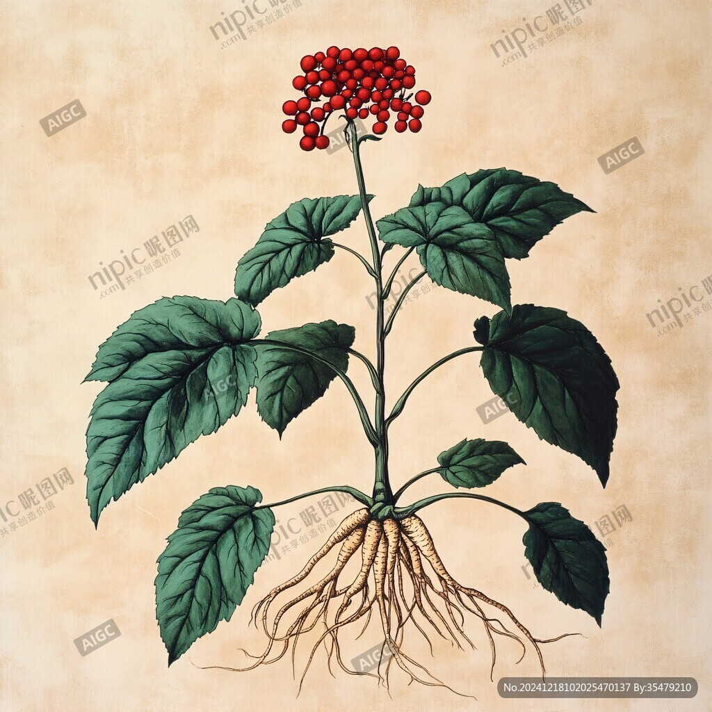 人參插畫版畫
