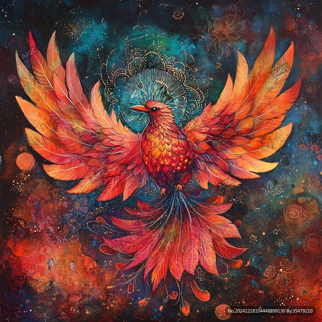 鳳凰朱雀插畫