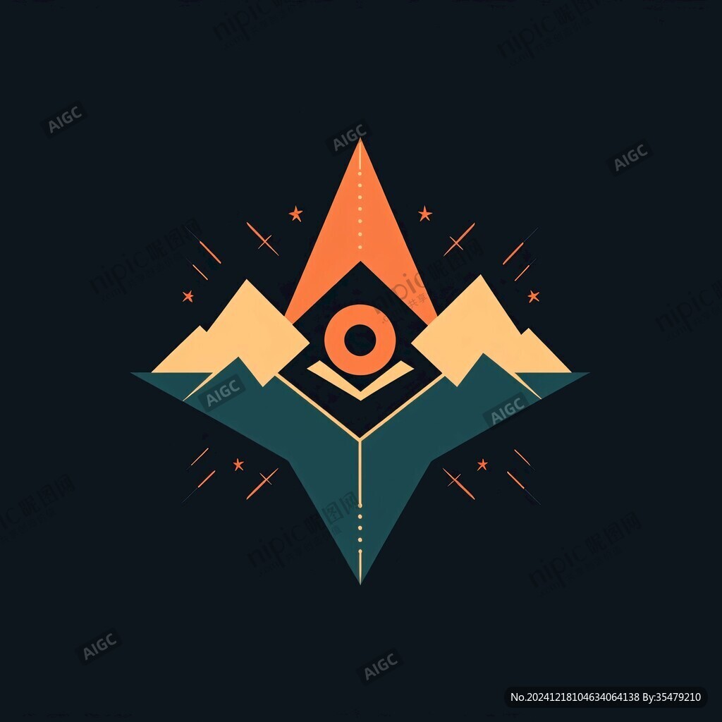 山脈插畫logo