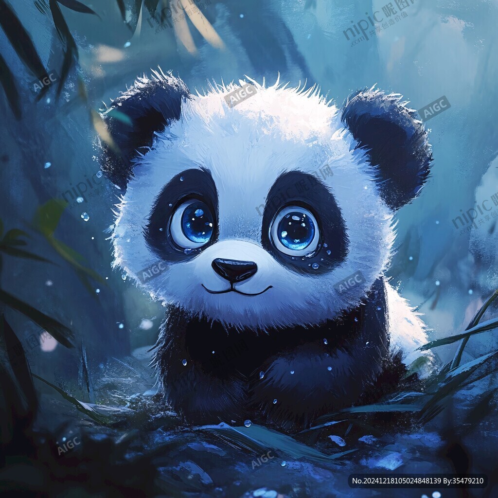 寫實熊貓插畫
