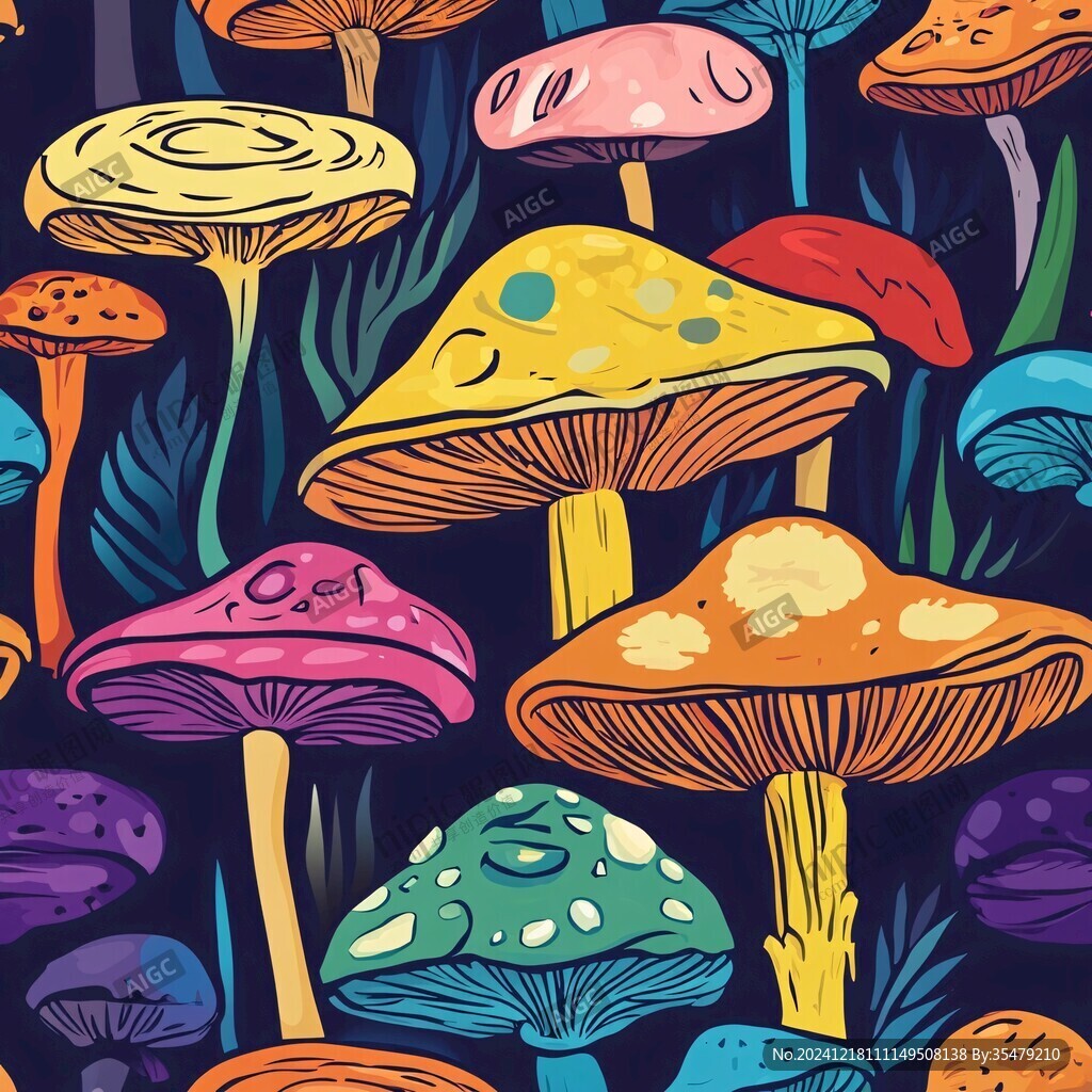 卡通蘑菇底紋