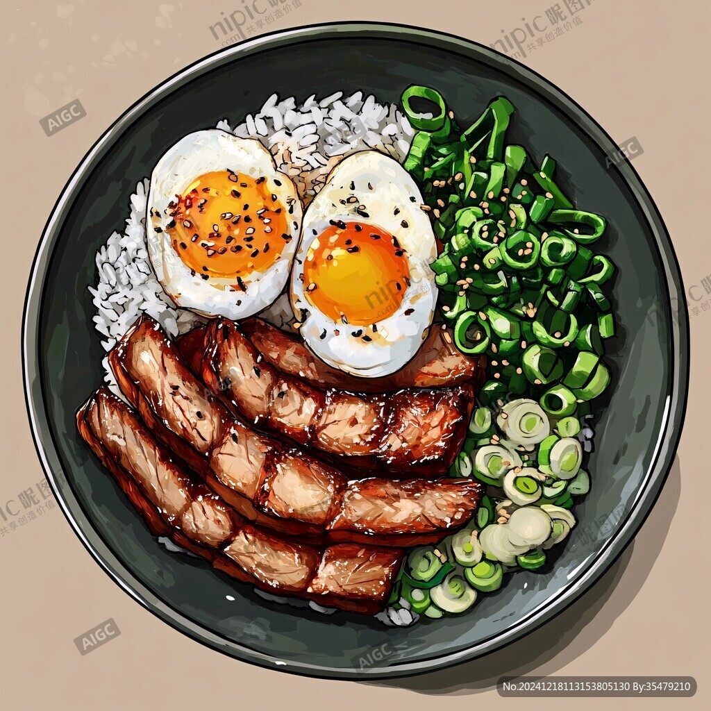 燒肉飯插畫