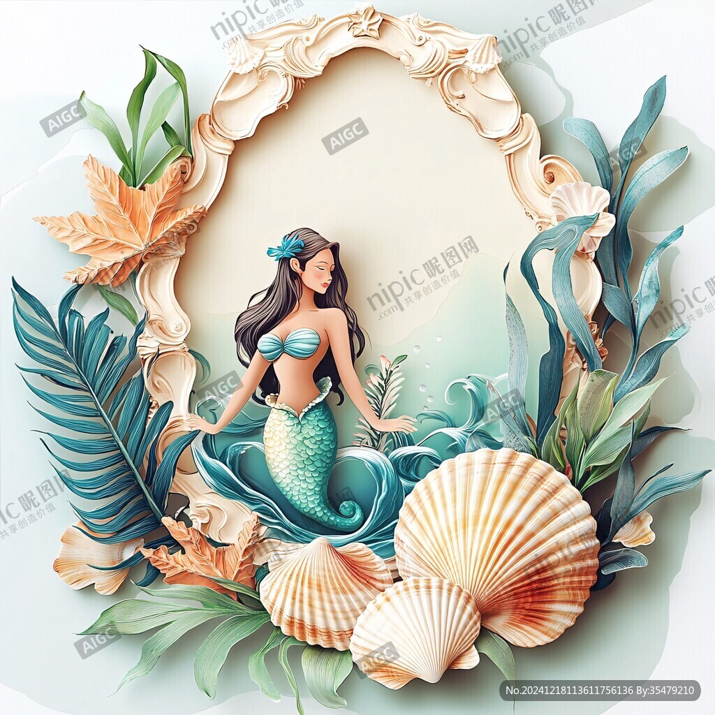 卡通美人魚(yú)插畫(huà)
