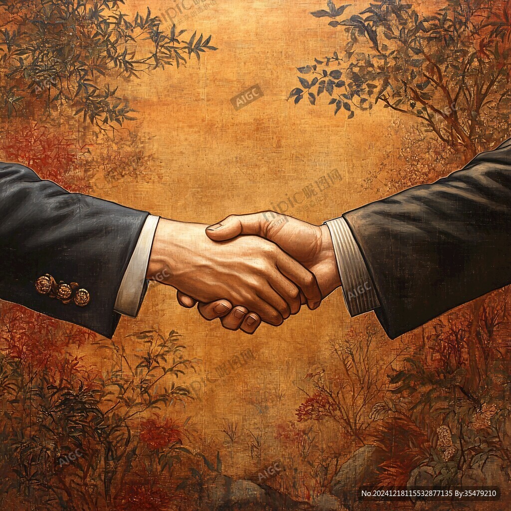 合作共贏裝飾畫