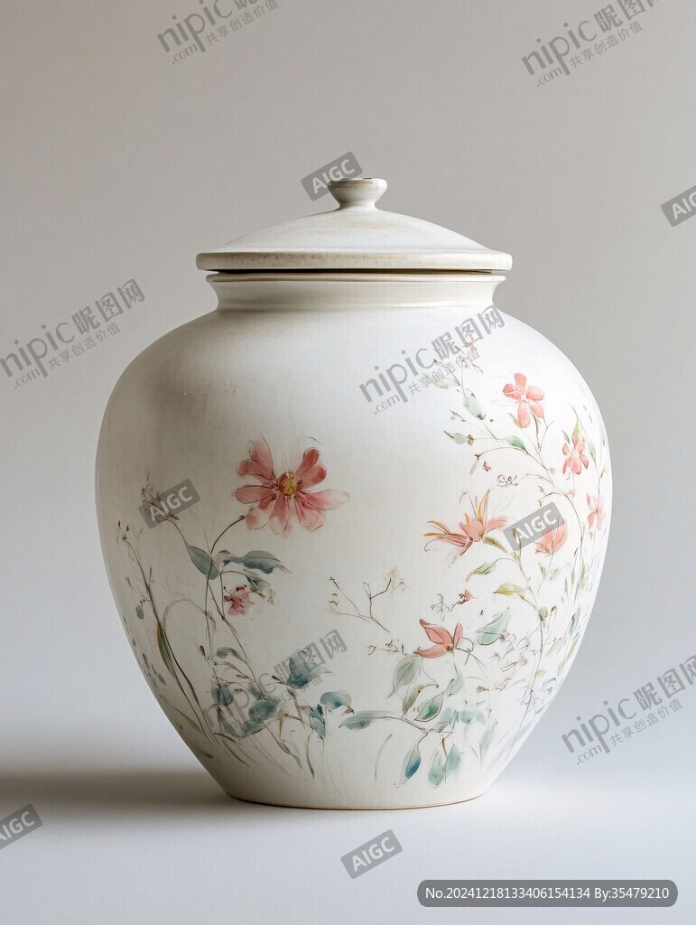 粉彩蓋罐