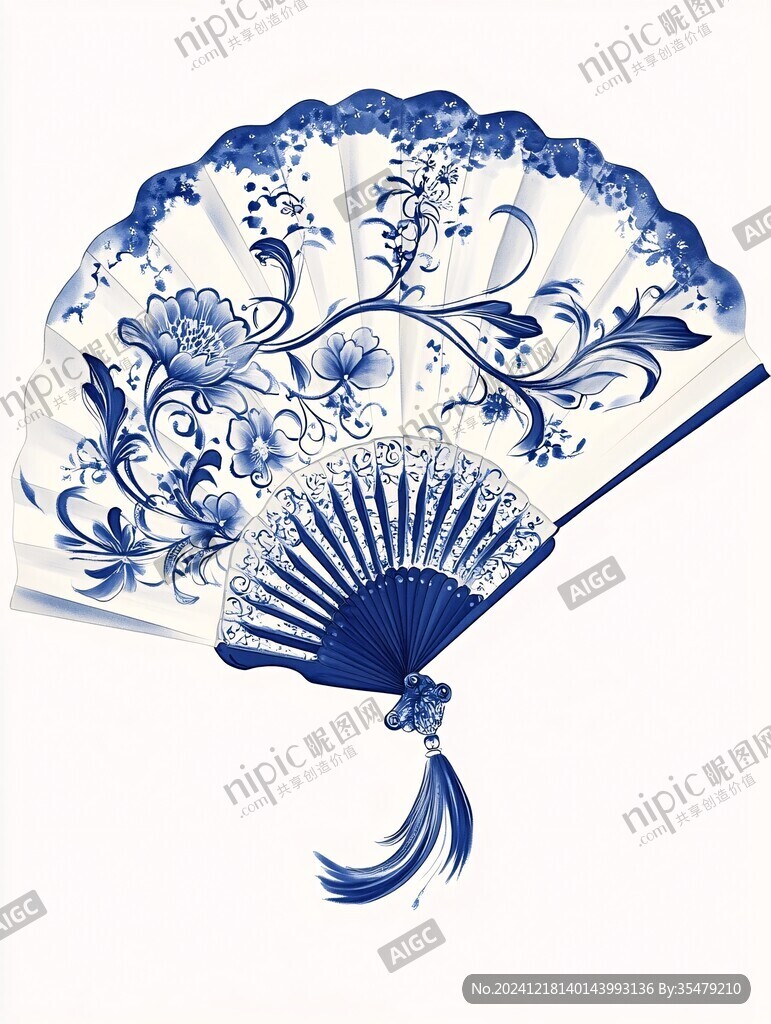 古風折扇插畫