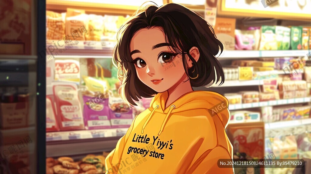 零食店女孩