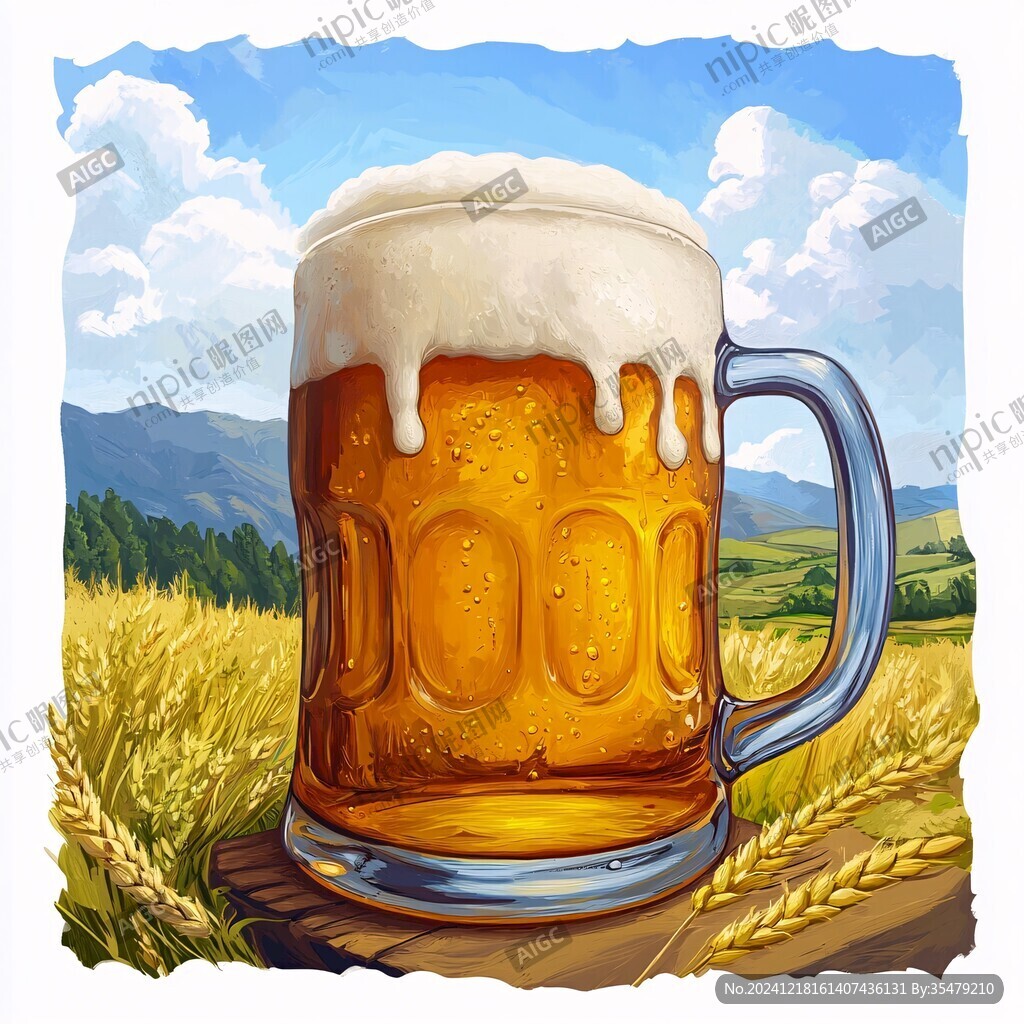 啤酒杯插畫