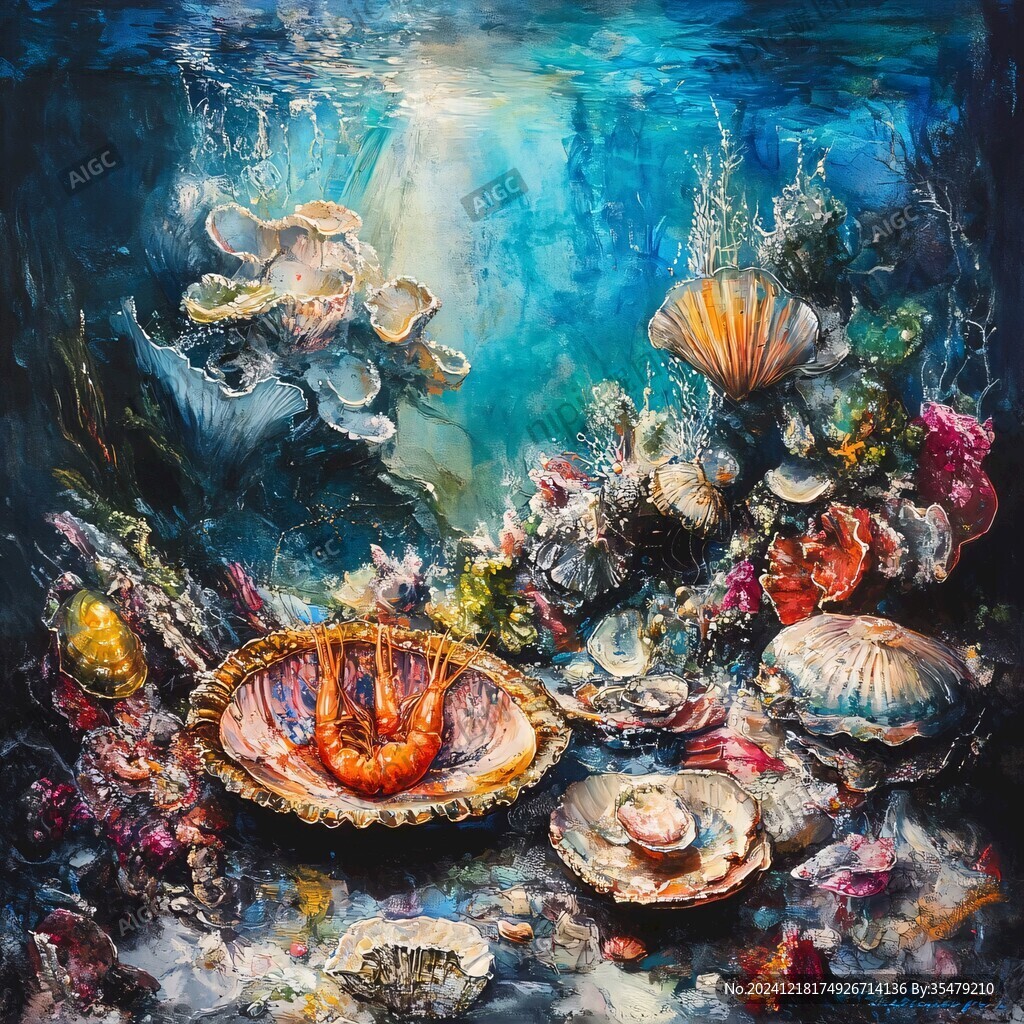 油畫海扇蛤