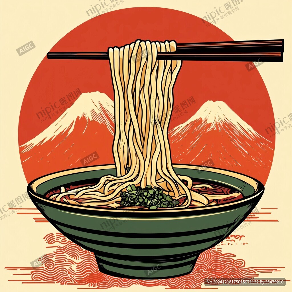 蕎麥面插畫