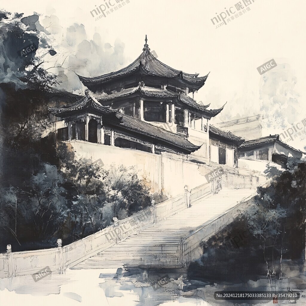 水彩逍遙樓