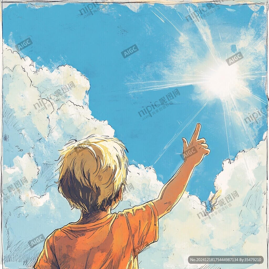 手繪追日的少年