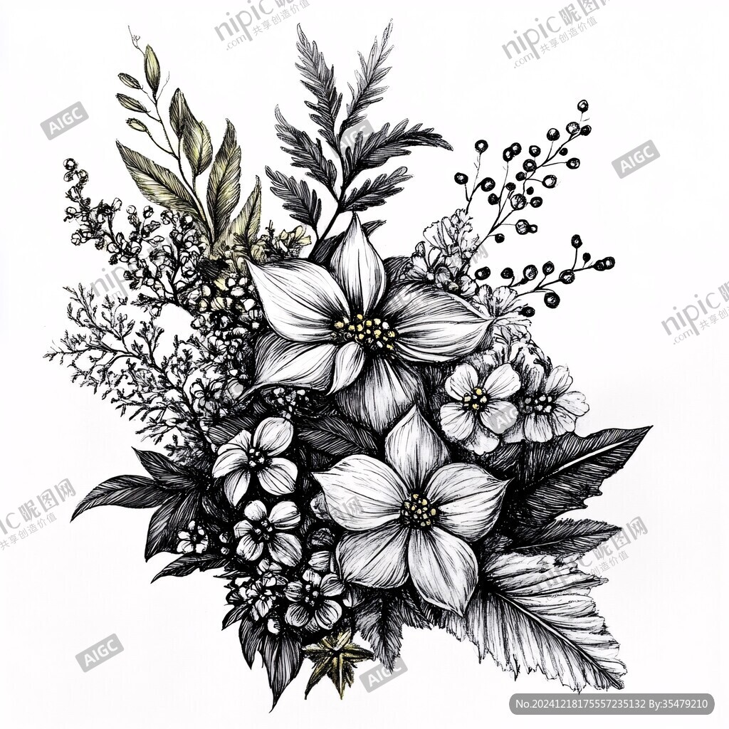 手繪花組合