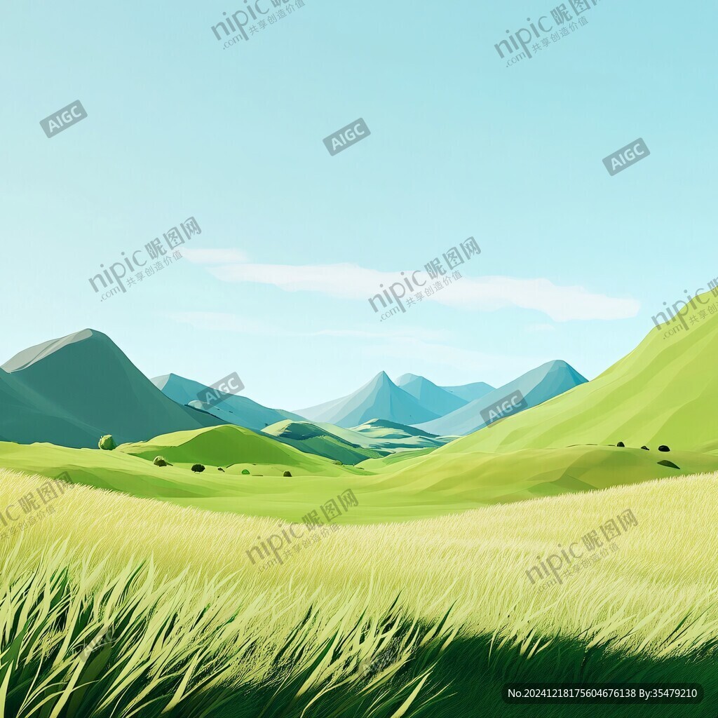 草原風(fēng)光插畫