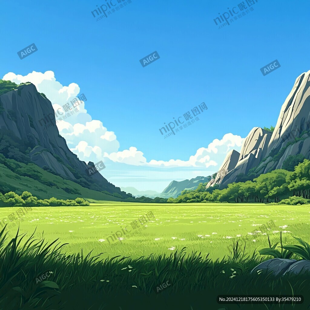 草地場景插畫