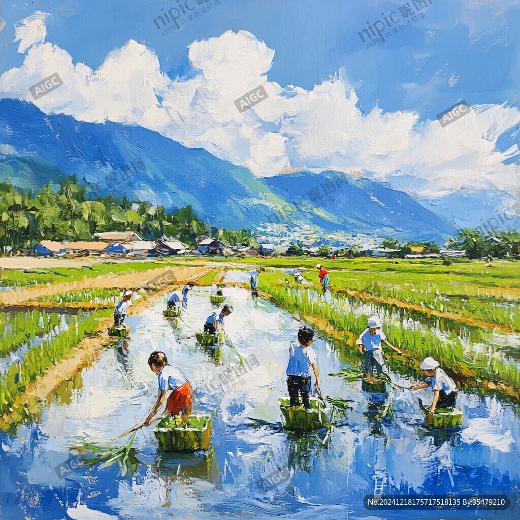 傣族插秧場景