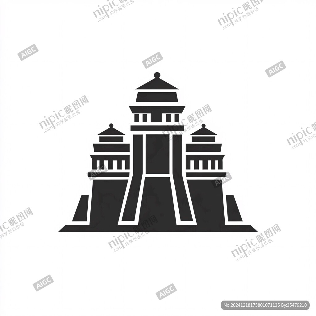 古代建筑方塔logo