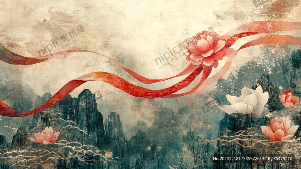 文藝古典蓮花壁紙