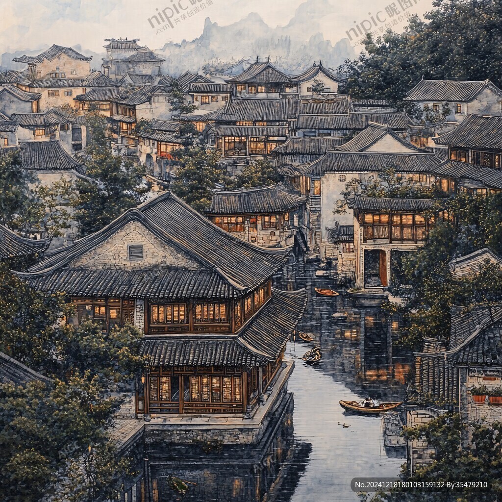 青巖古鎮(zhèn)油畫