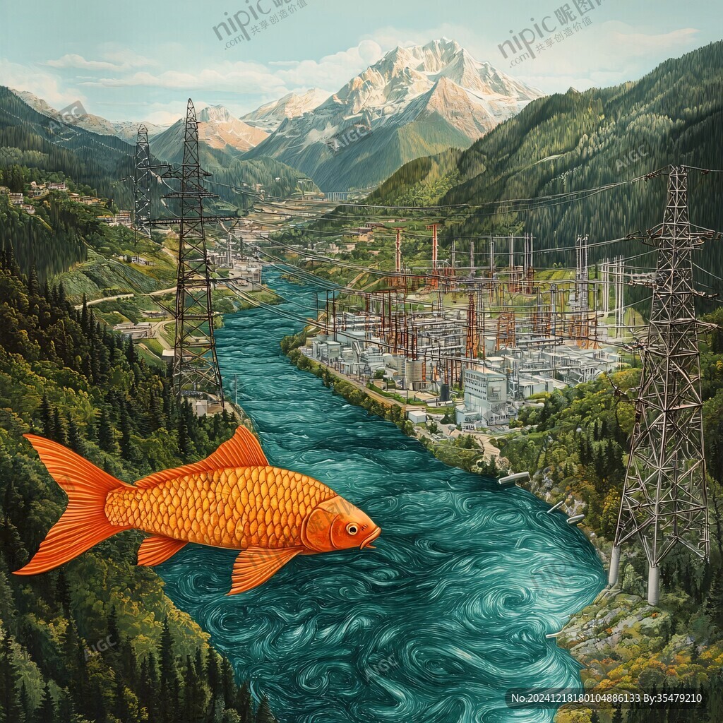 溪洛渡電站插畫