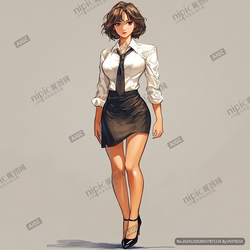 高精女孩原畫稿
