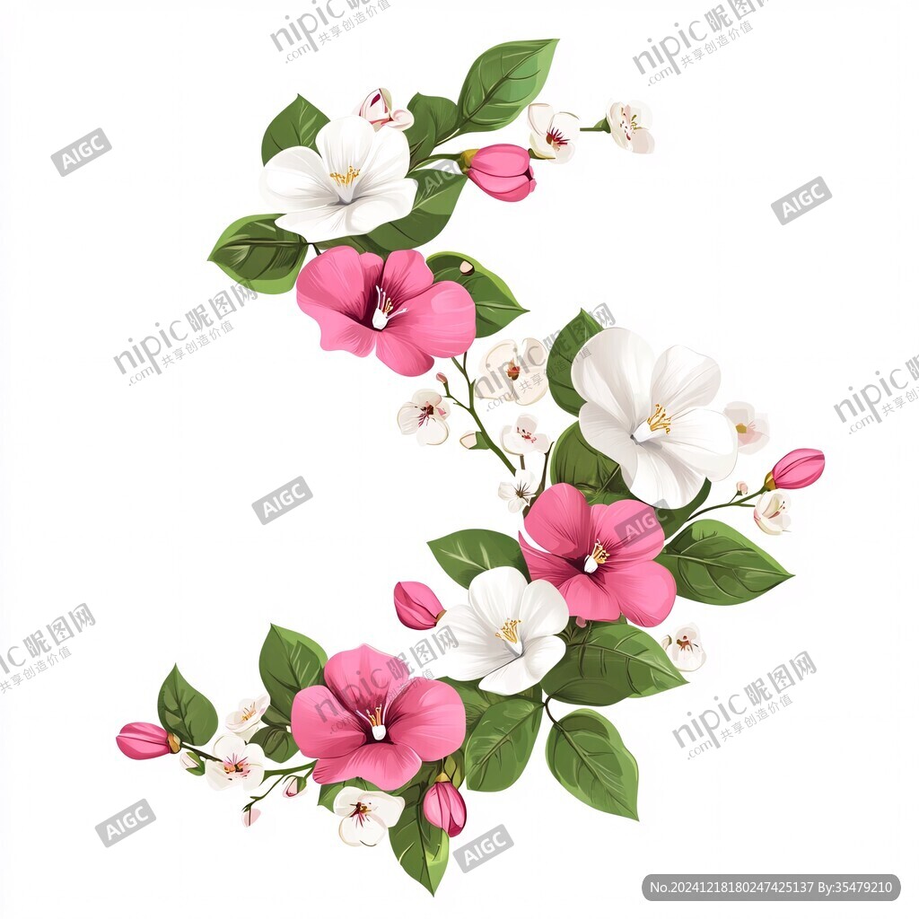 手繪蘋果花桃花杏花