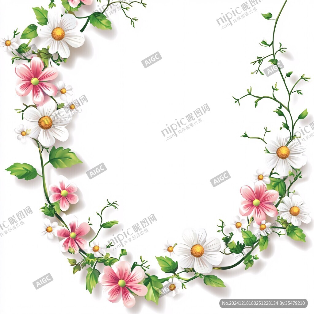 手繪邊框花朵