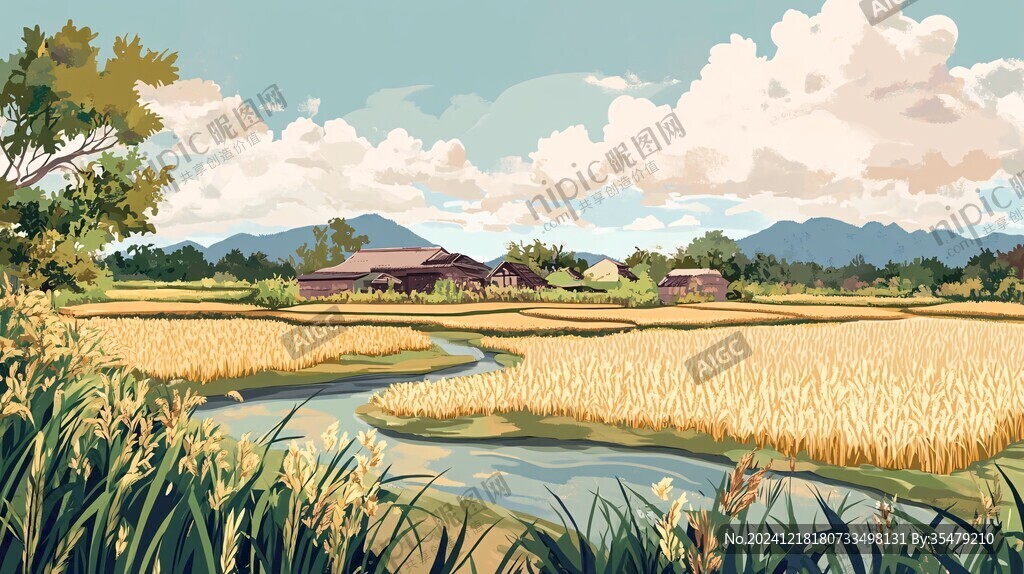鄉村田園插畫
