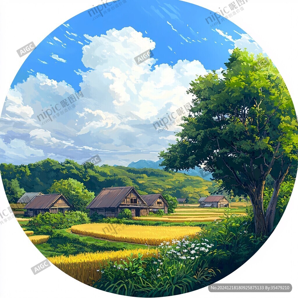 鄉(xiāng)村田園插畫