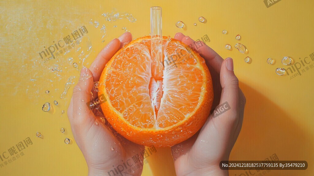 手捏沃柑榨果汁