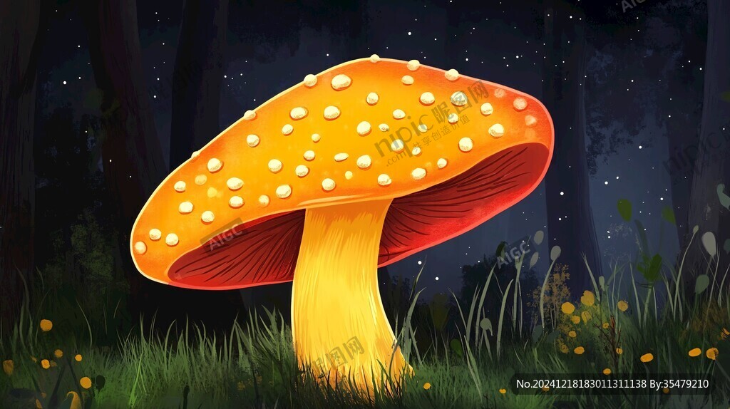 原創蘑菇插畫圖案