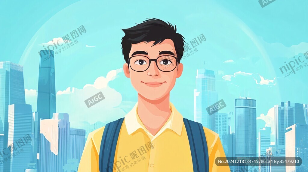 青春男孩插畫