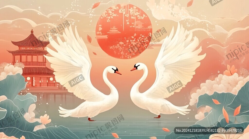 仙鶴故宮插畫(huà)