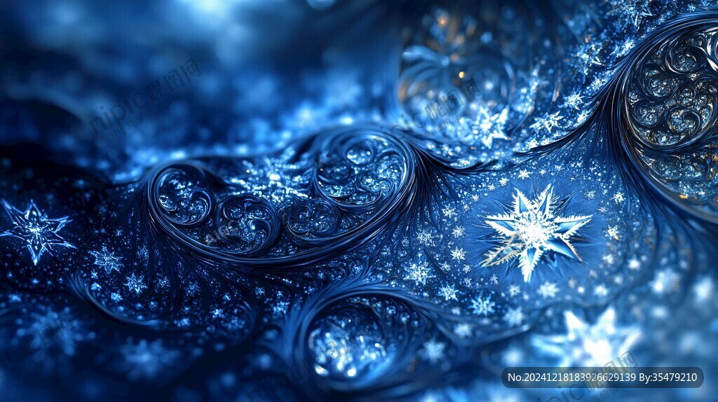 藍(lán)色雪花墻紙