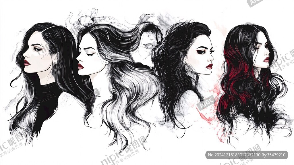 美女潮流插畫