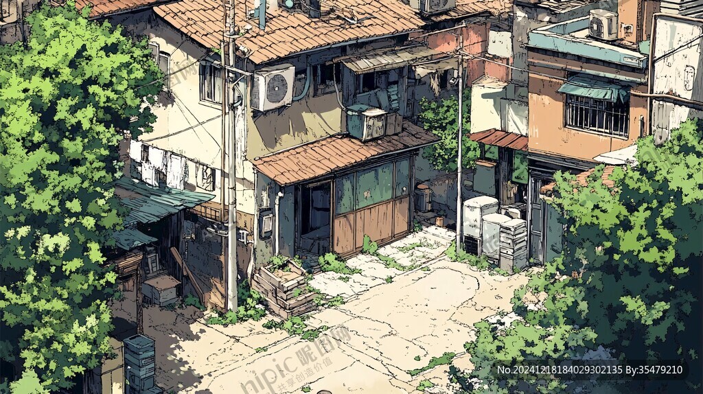 動漫場景插畫