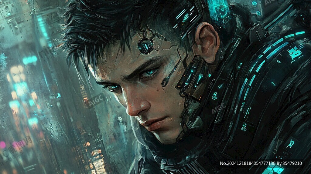 科技男插畫