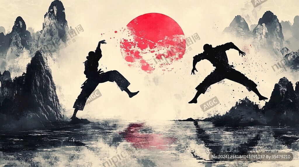 武術表演武術背景