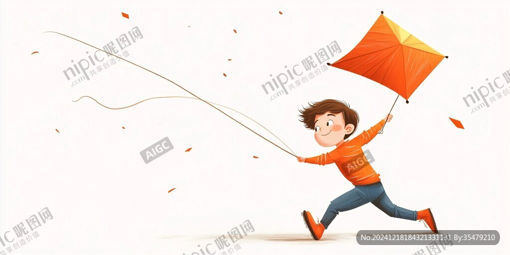 放風(fēng)箏插畫