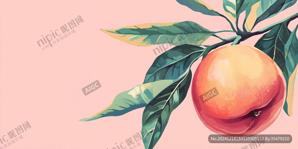 水蜜桃插畫(huà)設(shè)計(jì)
