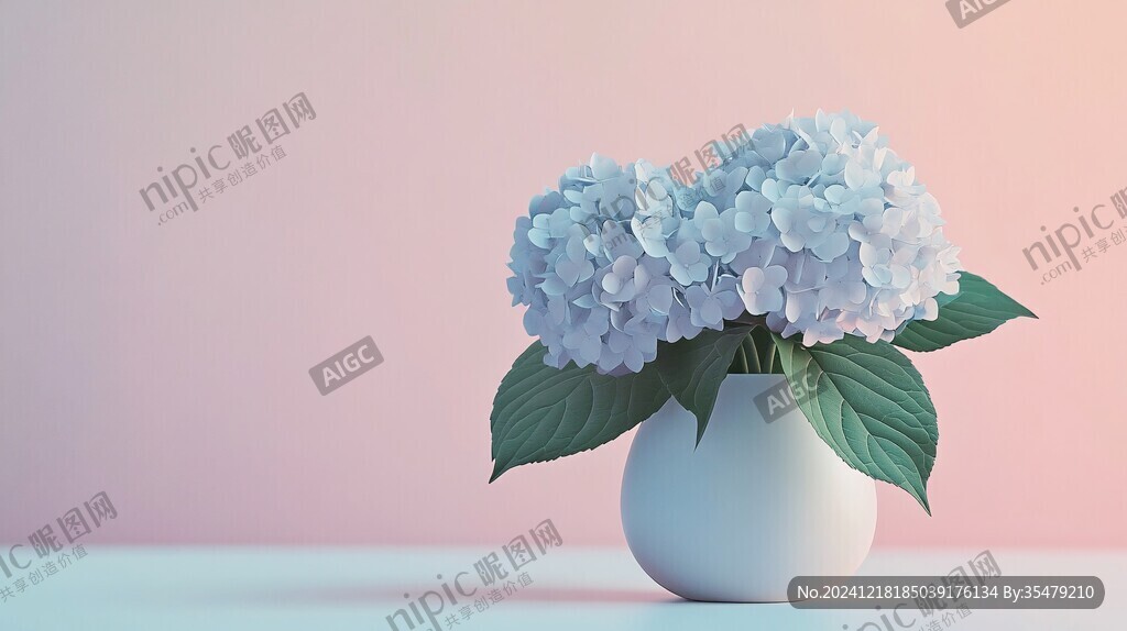 粉藍(lán)繡球花藝設(shè)計