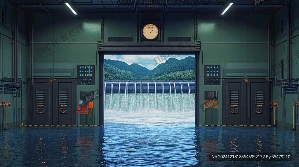 水電站插畫