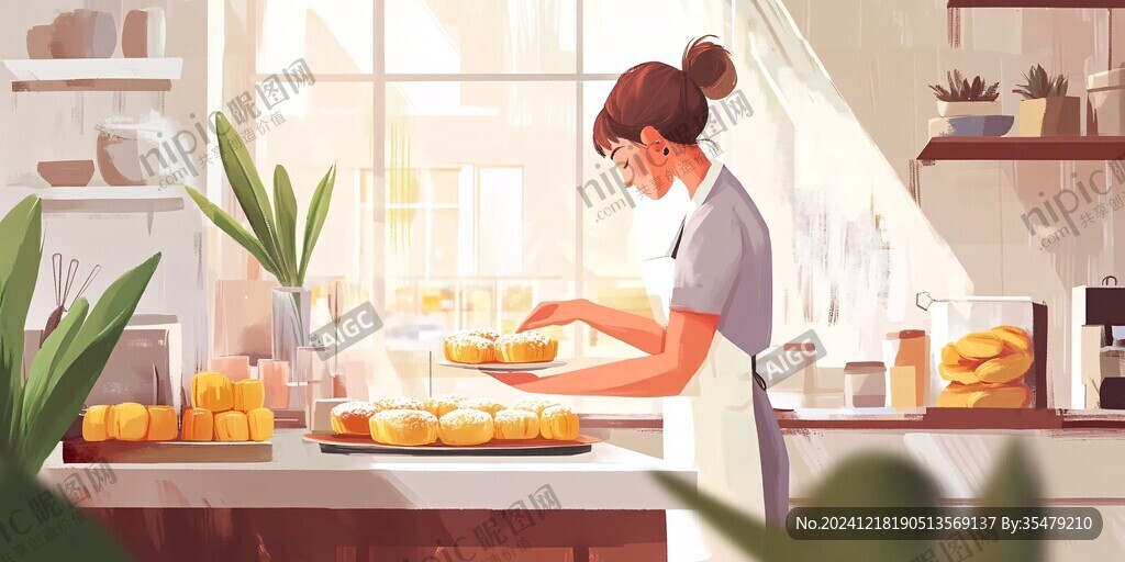 制作月餅插畫(huà)