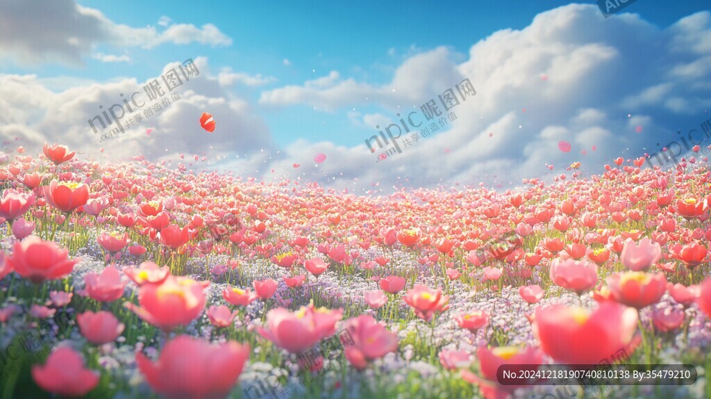 唯美夢(mèng)幻花田場(chǎng)景