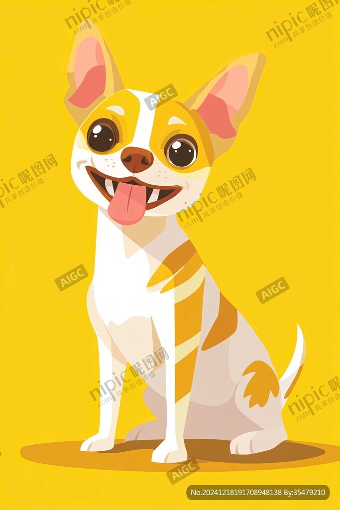 開心小狗插畫
