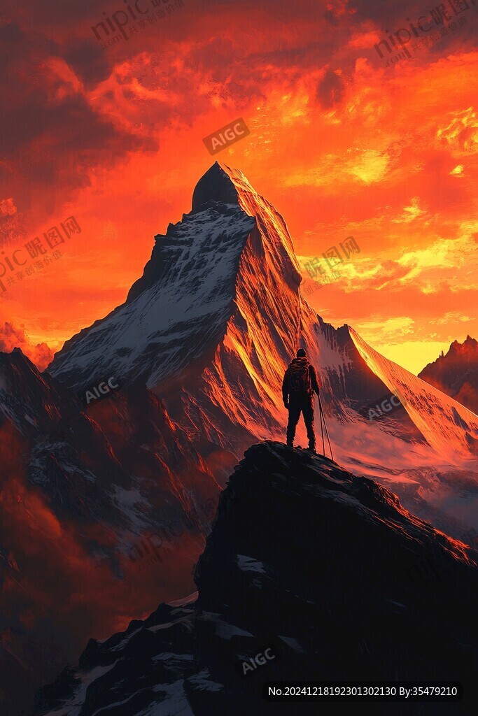 珠穆拉瑪峰插畫