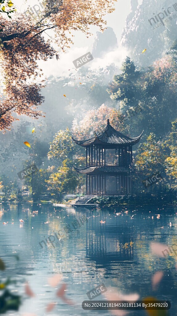 山水樓閣雅致意境風(fēng)