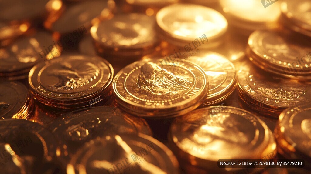 金色錢幣金錢多多