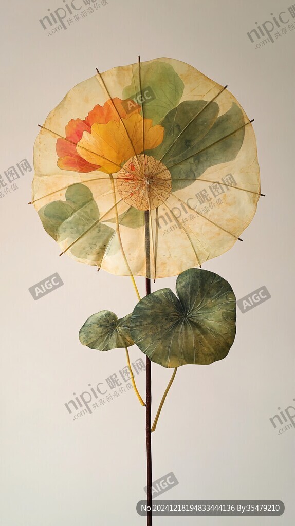 荷花團扇